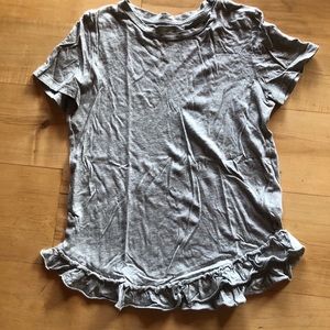 Grey ruffle tee